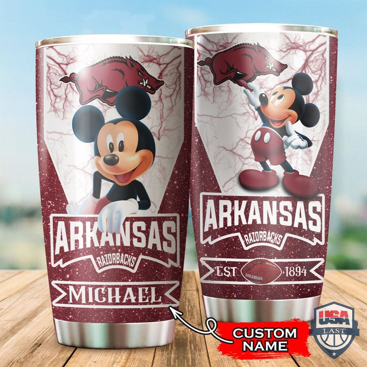 Arkansas Razorbacks Mickey Mouse Custom Name Tumbler