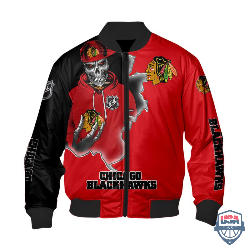 NHL Chicago Blackhawks Death Skull Bomber Jacket