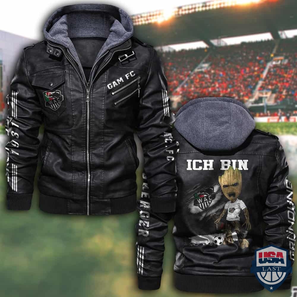 Wolfsberger AC FC Baby Groot Lederjacke mit Kapuze