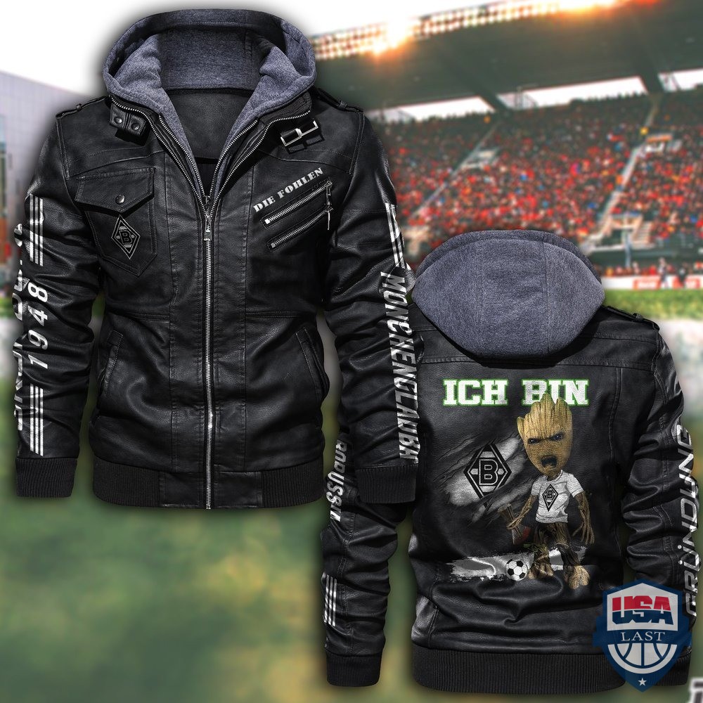 Borussia Mönchengladbach FC Hooded Leather Jacket