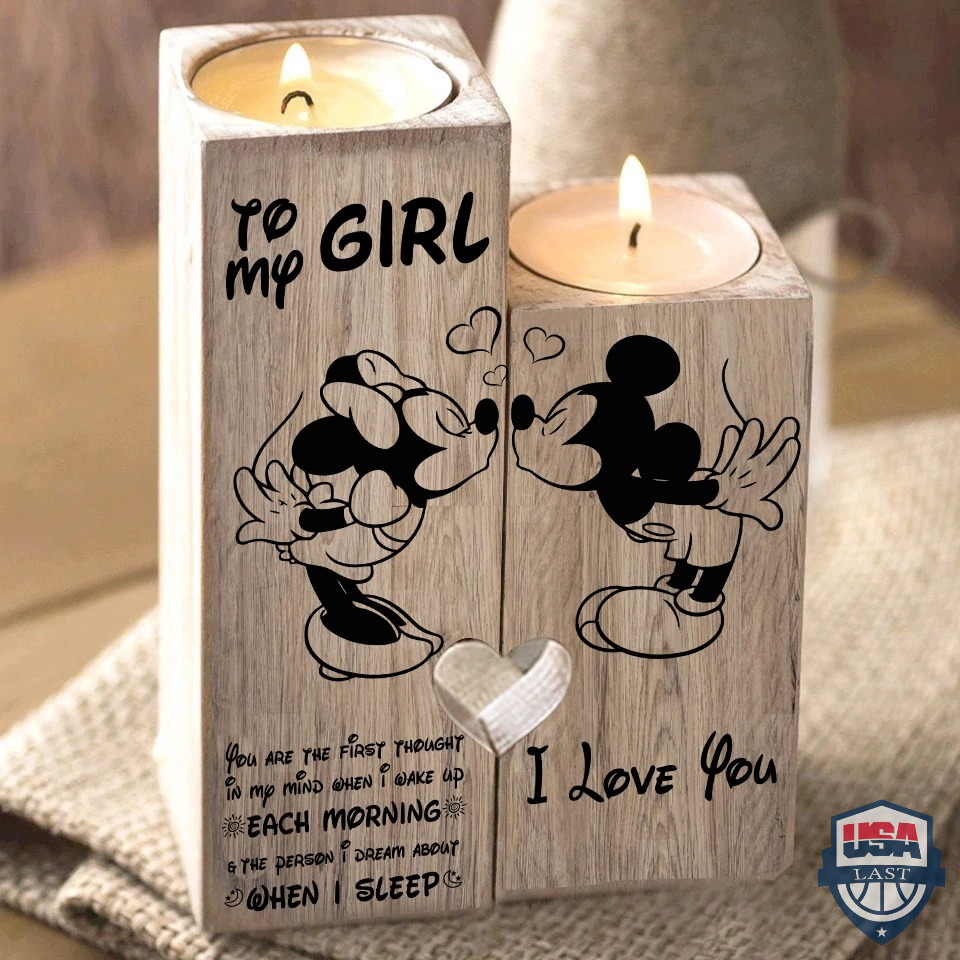 To My Girl Mickey And Minnie Candle Holder