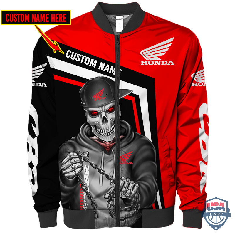 Amazing Honda Racing CBR Ghost Rider Custom Name Bomber Jacket