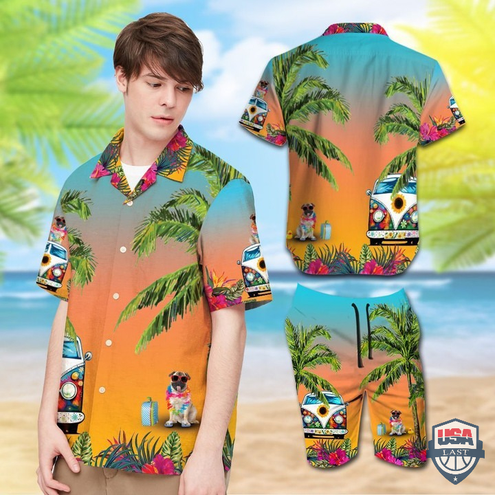 Pug Aloha Hawaiian Shirt And Shorts