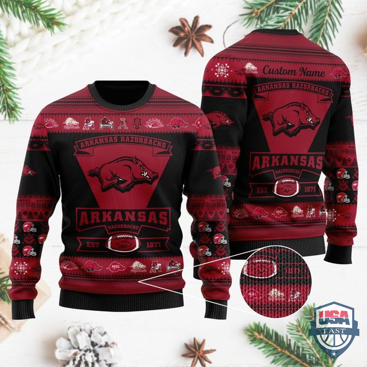 Personalized Arkansas Razorbacks Football Team Ugly Sweater
