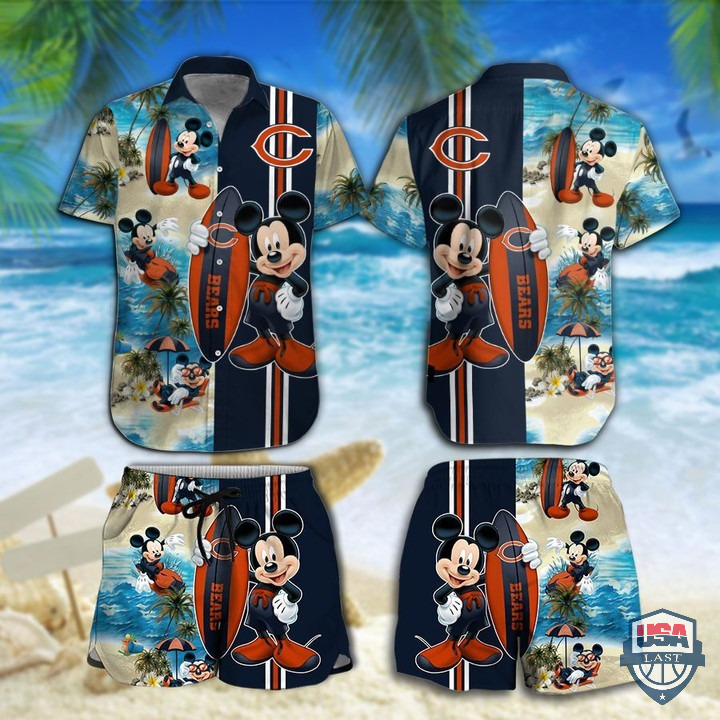 Chicago Bears Mickey Mouse Hawaiian Shirt Beach Short