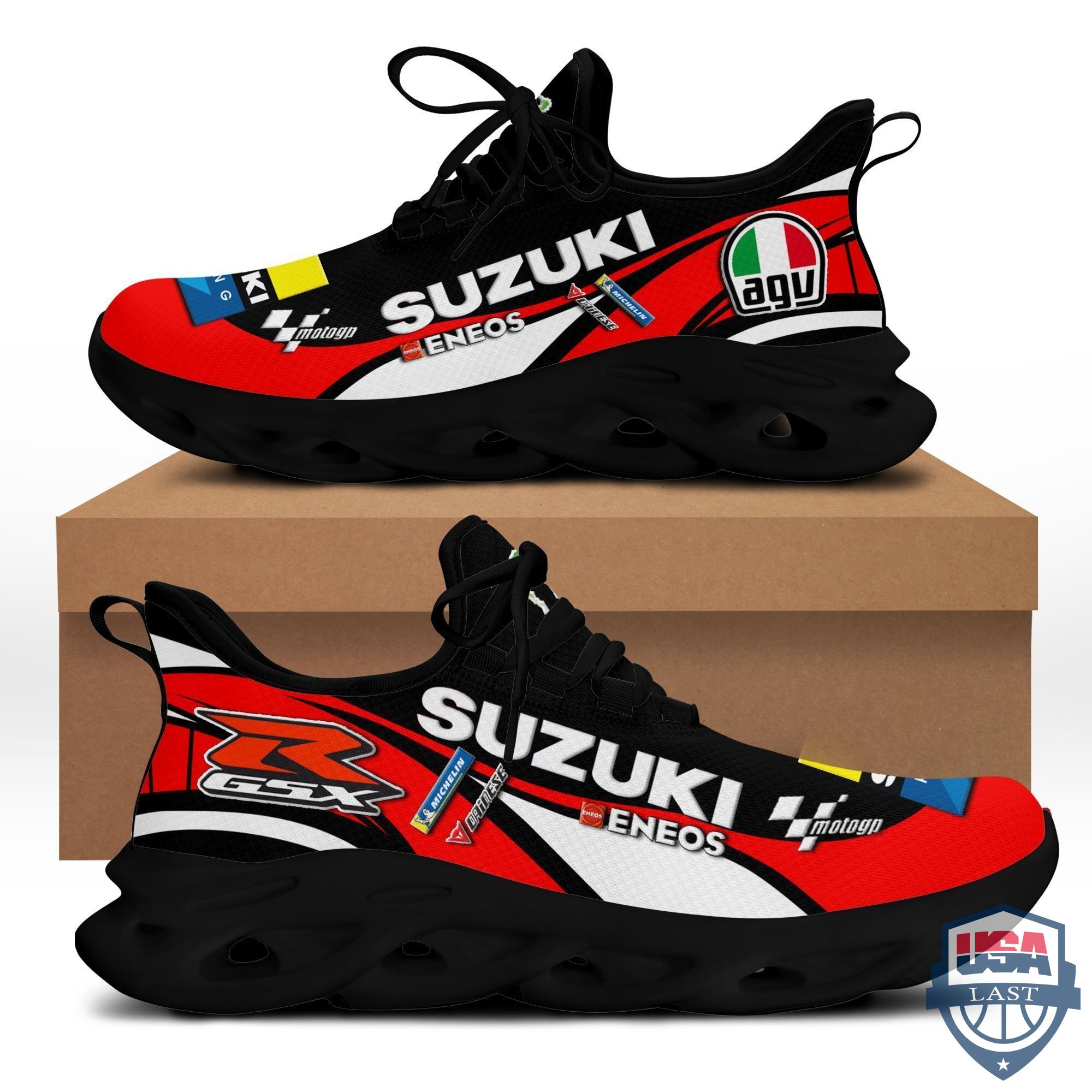 Suzuki Racing Red Sneaker Max Soul Shoes For Men, Women