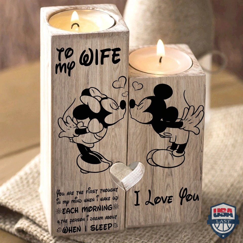 Mickey and Minnie To My Wife I Love You Candle Holder