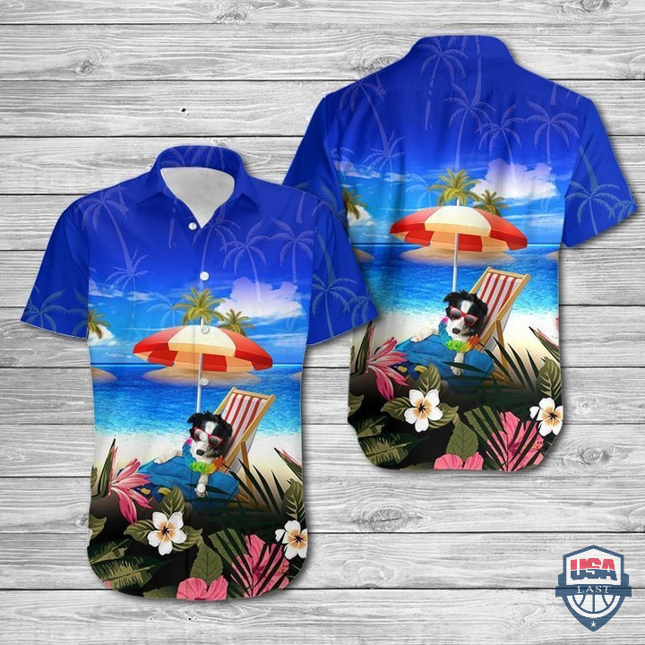 Border Collie On Vacation Hawaiian Shirt