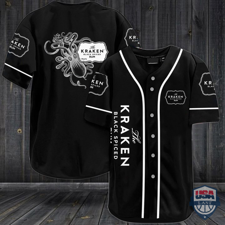 NEW Kraken Black Spiced Rum Baseball Jersey Shirt