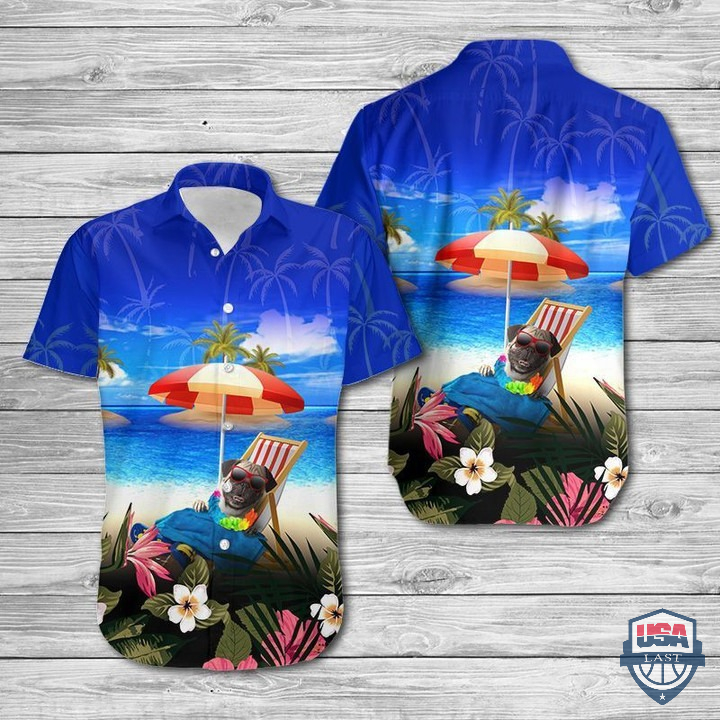 Pug Summer Vacation Hawaiian Shirt