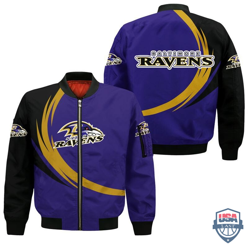 NFL Baltimore Ravens Curve Design Bomber Jacket
