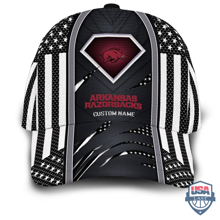 Personalized Arkansas Razorbacks Superman Shield Cap