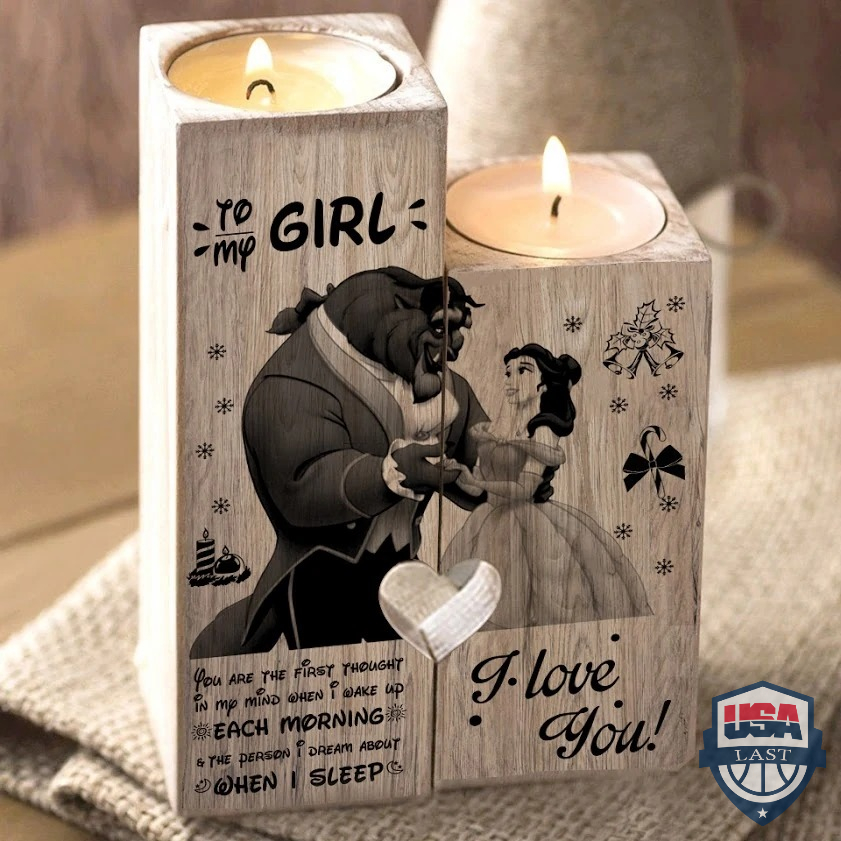 To My Girl Beauty And The Beast Candle Holder