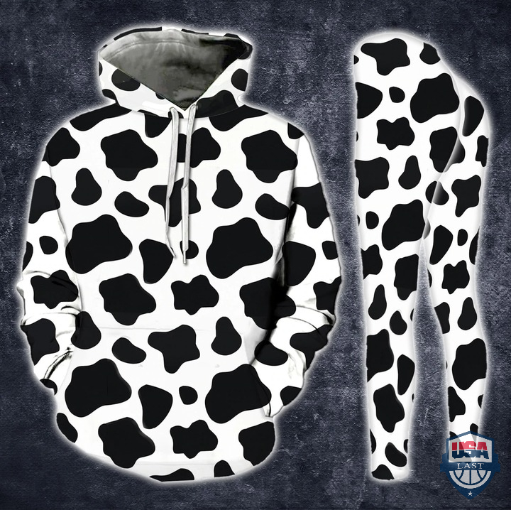 Dairy Cow Skin All Over Printed Hoodie And Legging