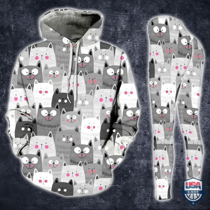 Cats Pattern All Over Printed Hoodie And Legging