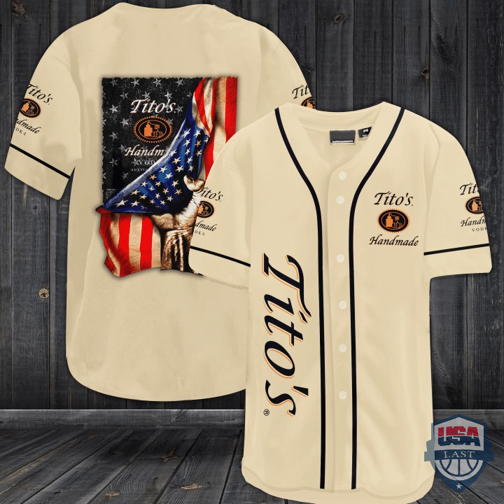 NEW Tito’s Vodka American Flag Baseball Jersey Shirt