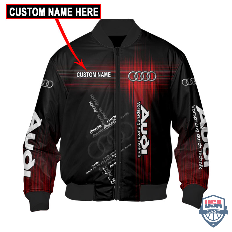 Amazing Presonalized Audi Logo Custom Name Bomber Jacket