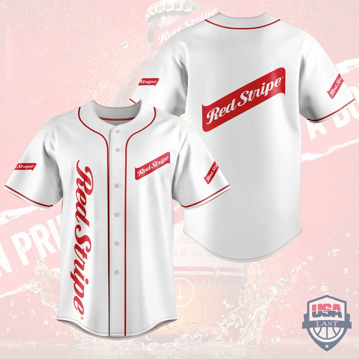 NEW Red Stripe Baseball Jersey Shirt