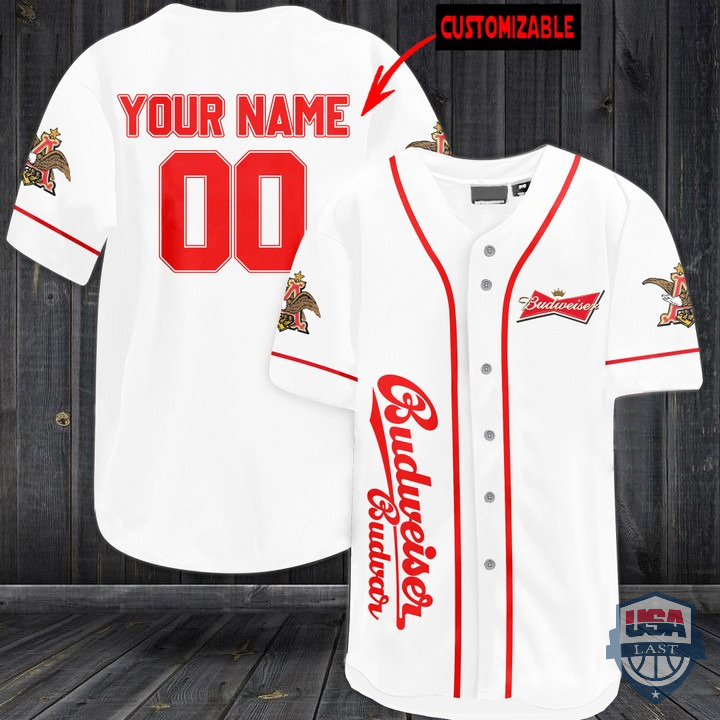 NEW Personalized Budweiser Budvar Baseball Jersey Shirt