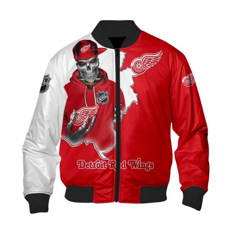 NHL Detroit Red Wings Death Skull Bomber Jacket