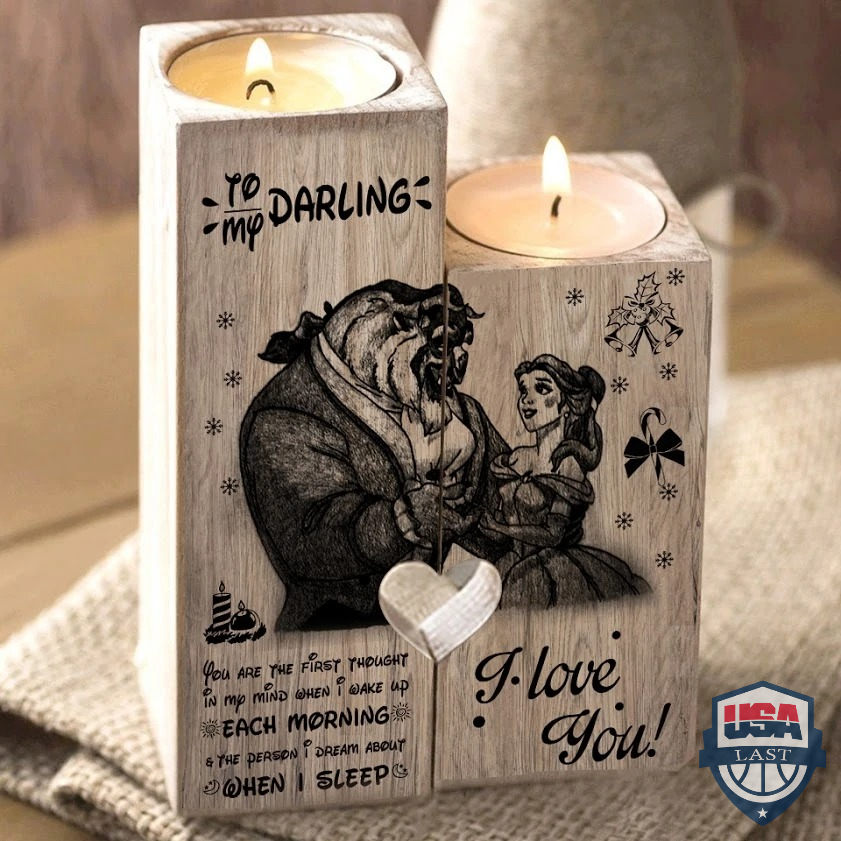 To My Darling Beauty And The Beast Candle Holder