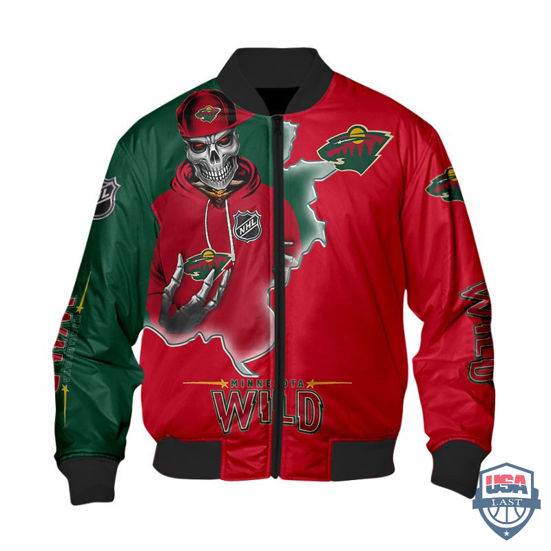 NHL Minnesota Wild Death Skull Bomber Jacket