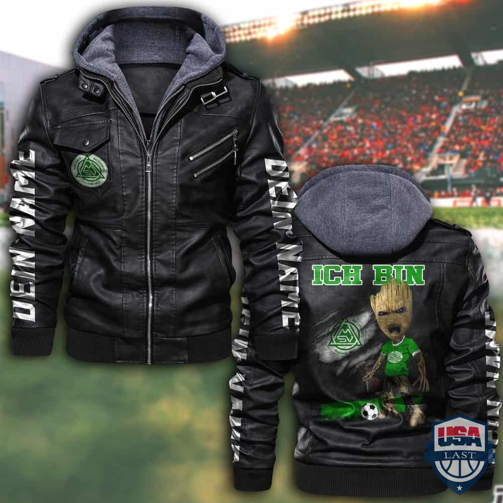 Personalisiert SV Mattersburg FC Lederjacke mit Kapuze