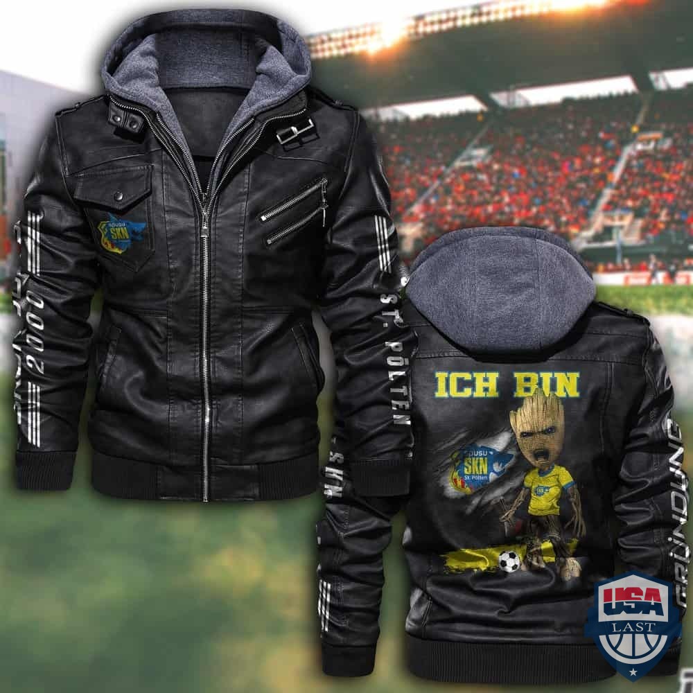 SKN St. Pölten FC Lederjacke mit Kapuze