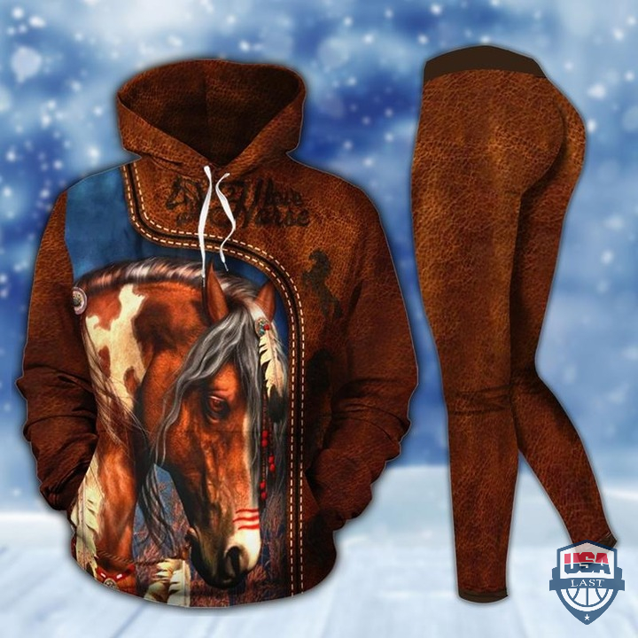 Horse Lover Brown All Over Print Hoodie And Legging