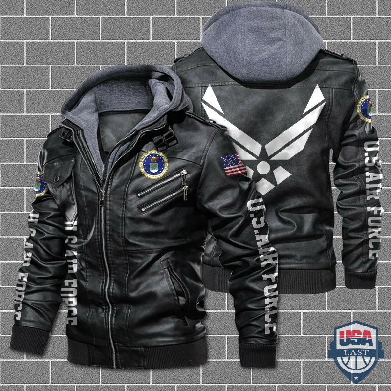 United States Air Force Hooded Leather Jacket