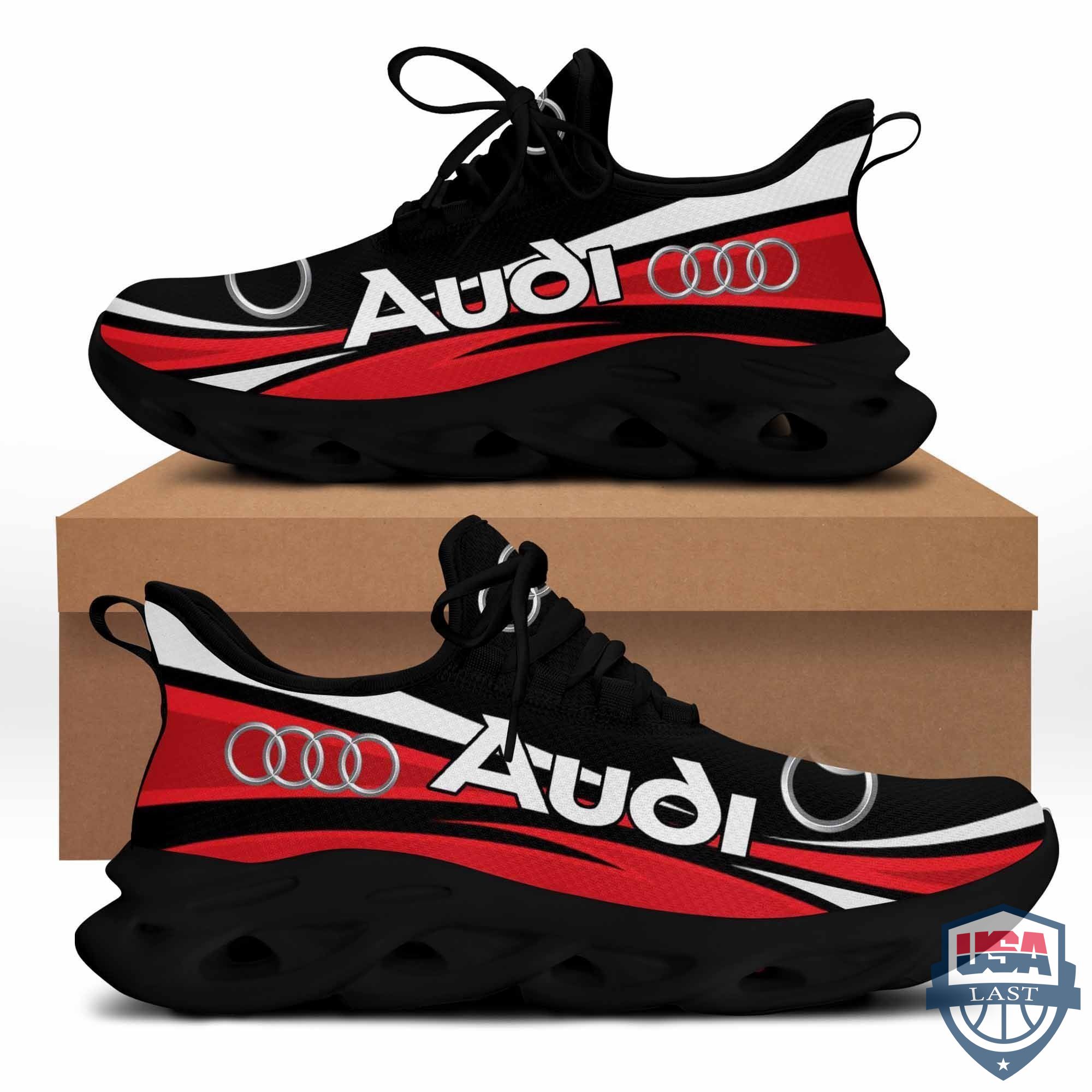 Audi Clunky Running Shoes Red Version For Men, Women