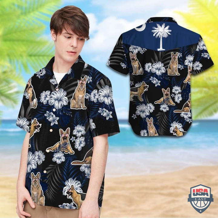 South Carolina German Shepherd Hawaiian Shirt