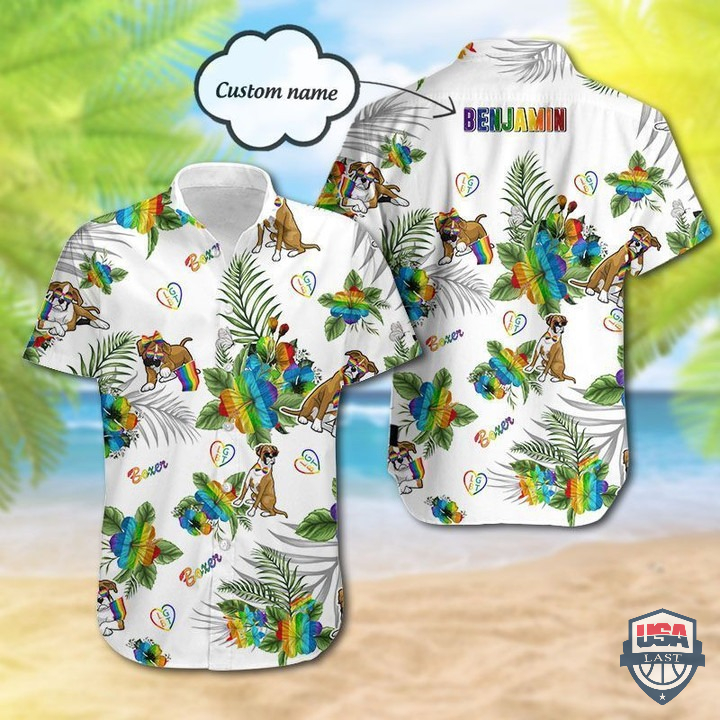 Boxer LGBT Custom Name Hawaiian Shirt