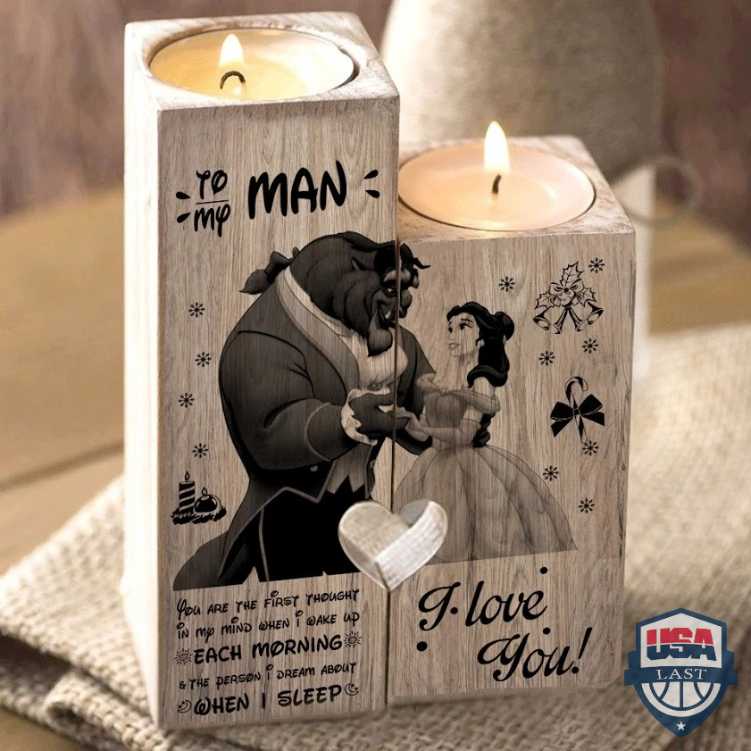 To My Man Beauty And The Beast Candle Holder