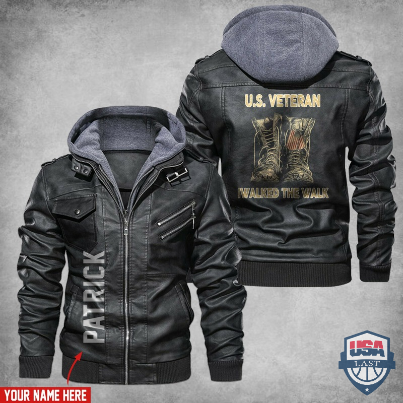 US Veteran I Walked The Walk Custom Name Leather Jacket