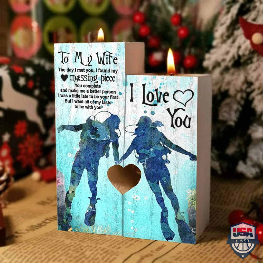 Scuba Diving To My Wife I Love You Candle Holder