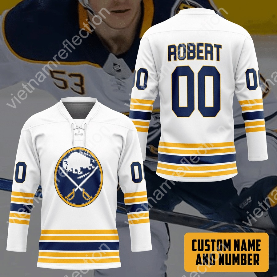 Personalized NHL Buffalo Sabres white hockey jersey