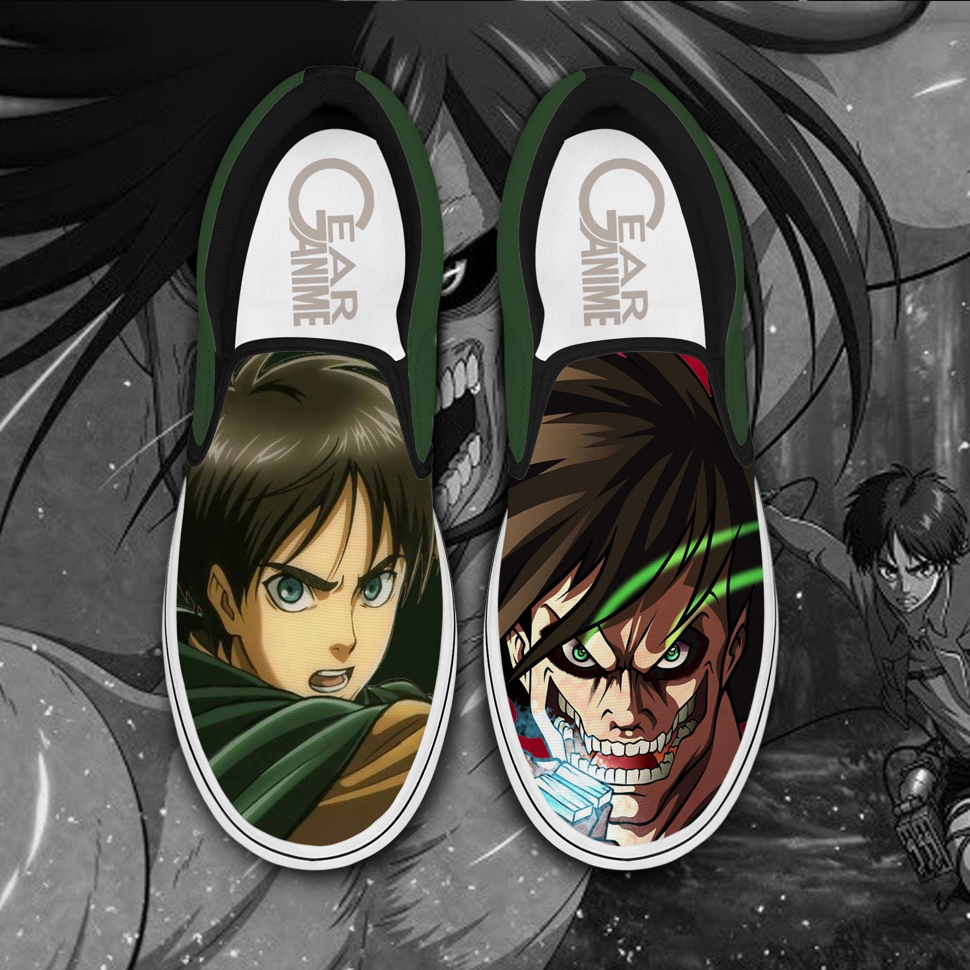 HOT Eren Yeager Anime Attack On Tian Slip-On Sneaker • Vietnamreflections  shop