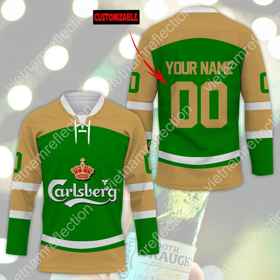Personalized Carlsberg beer hockey jersey
