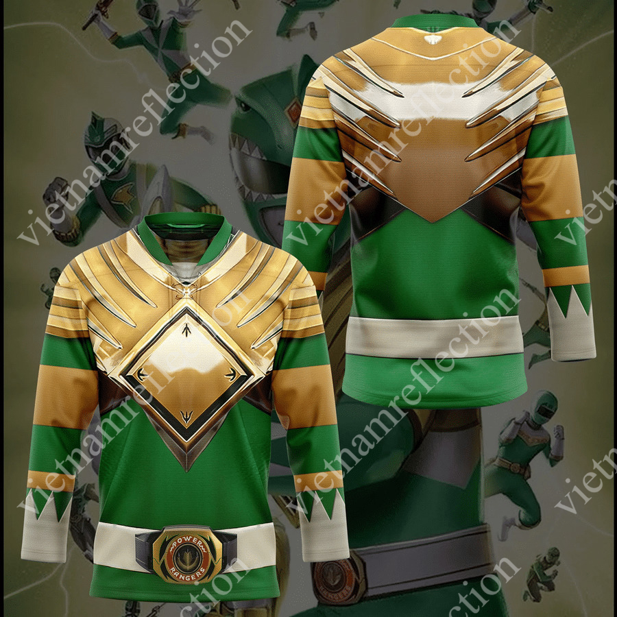 Mighty Morphin Power Rangers Green hockey jersey