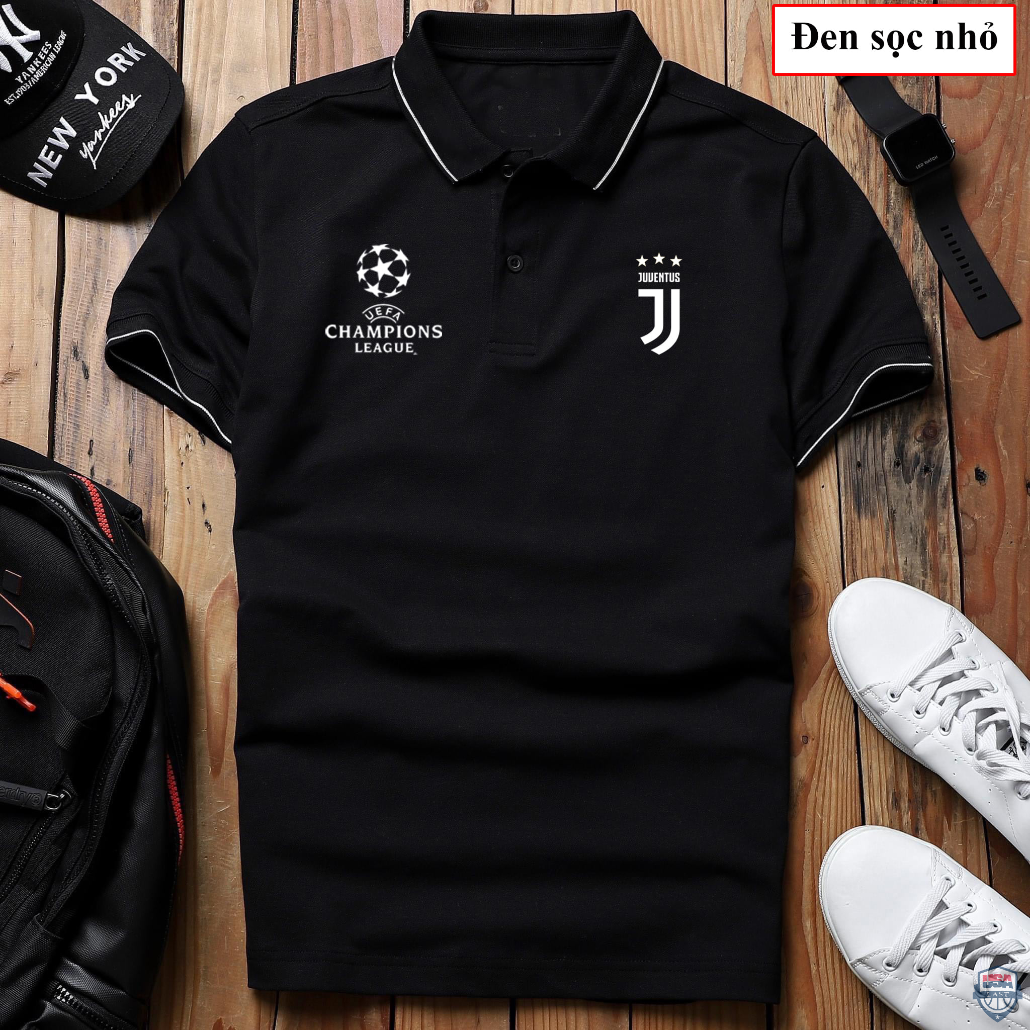 Juventus UEFA Champions League Black Polo Shirt