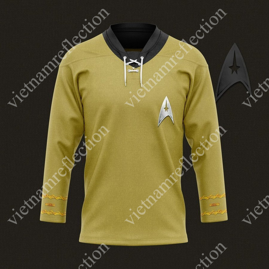 Star Trek yellow uniform hockey jersey
