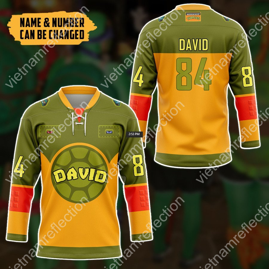 Personalized TMNT turtle shell hockey jersey