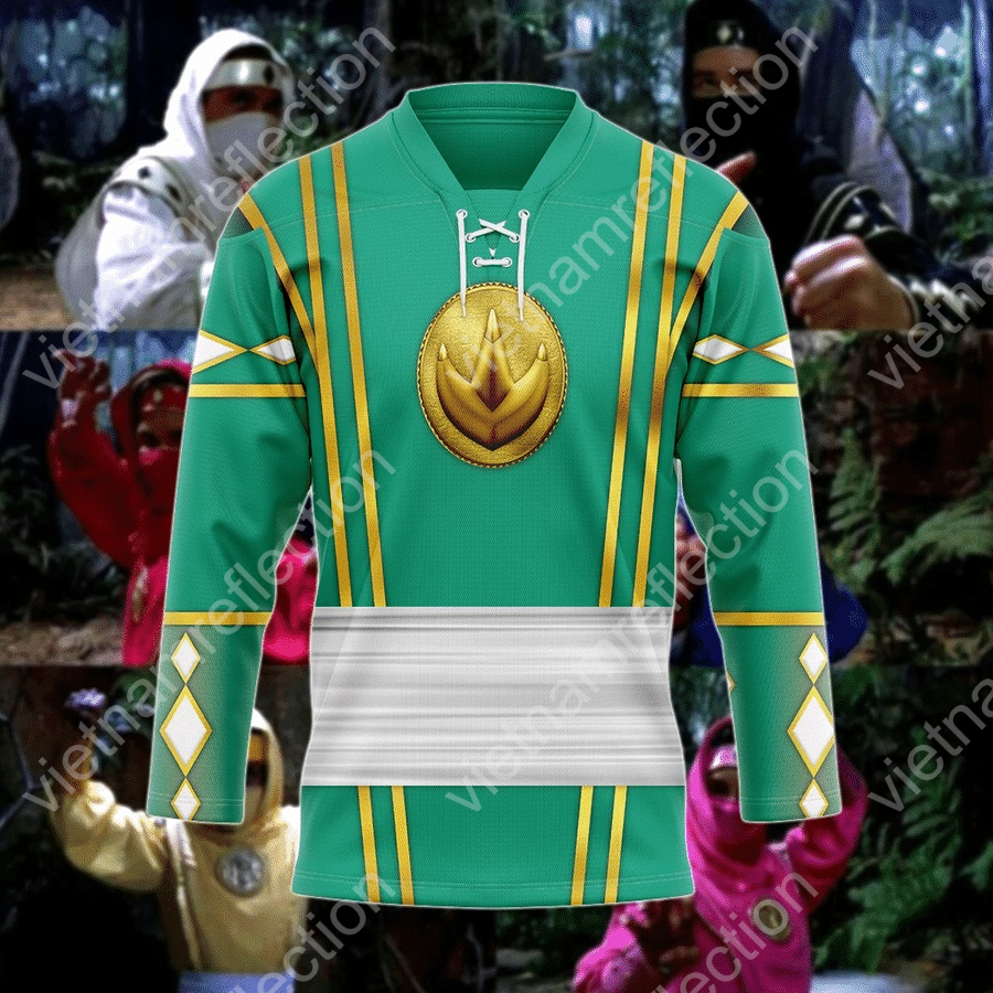 Mighty Morphin Power Rangers Green Ranger Ninjetti hockey jersey