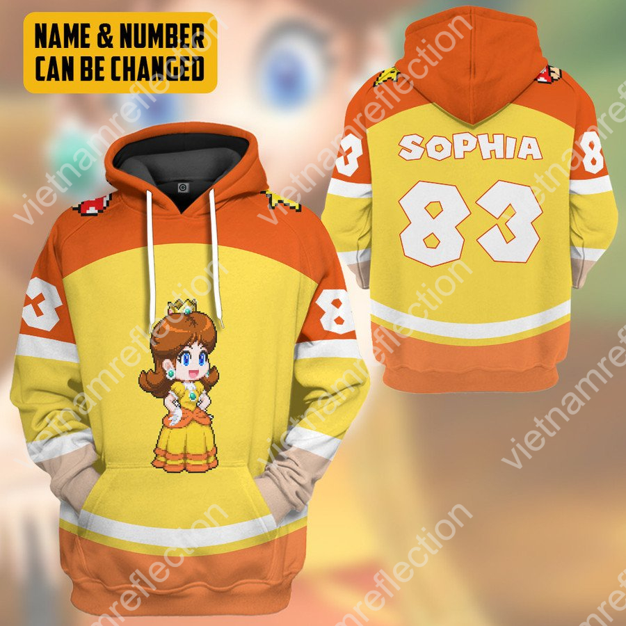 Personalized Super Mario Princess Daisy sports 3d hoodie t-shirt apparel