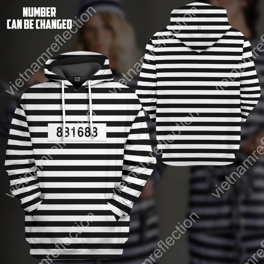 Prisoner cosplay custom number 3d hoodie t-shirt apparel
