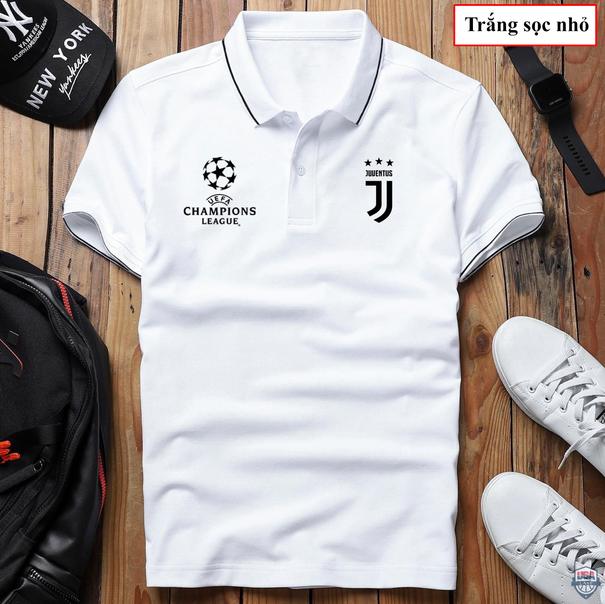 Juventus UEFA Champions League White Polo Shirt
