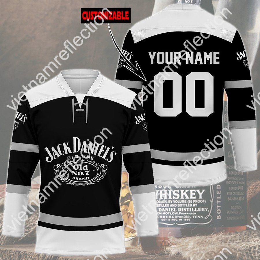 Jack Daniel’s whisky custom name and number hockey jersey