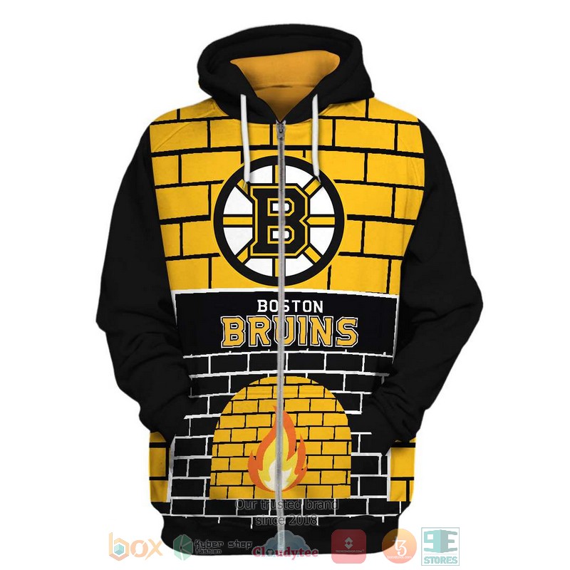 NEW Boston Bruins NHL yellow black 3D shirt, hoodie