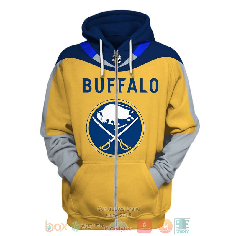 NEW Buffalo Sabres NHL yellow grey 3D shirt, hoodie